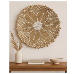 Large 20” Handwoven Wolof Basket Senegal African Wall Art Boho Home Decor